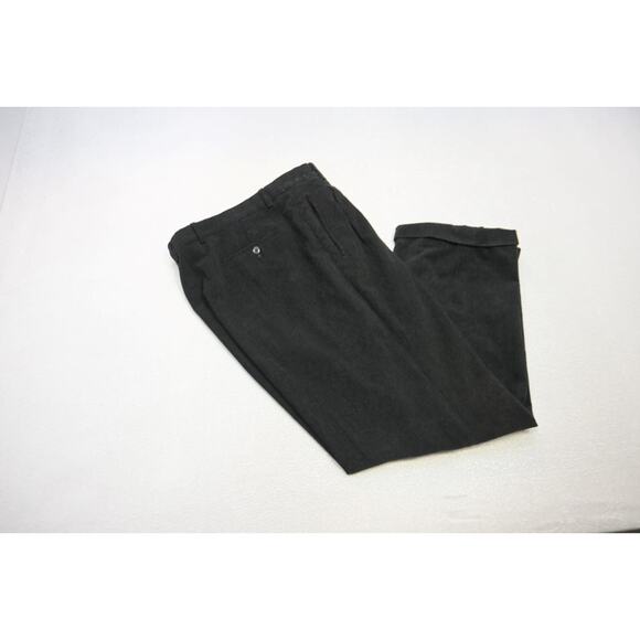 VTG St Croix Corduroy Dress Pants Black Pleated Front Mens Size 36 x 30 - Picture 1 of 8
